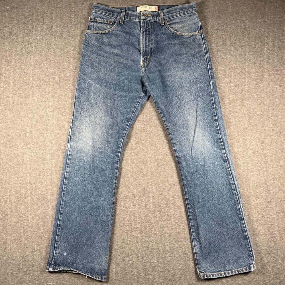 VTG Levis 517 Jeans Mens 34x32 Blue Bootcut Faded Distressed Cotton Western Y2K